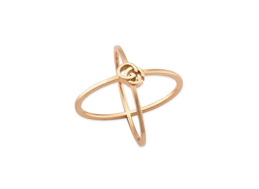 GUCCI GG Running 18K Cross Design Ring