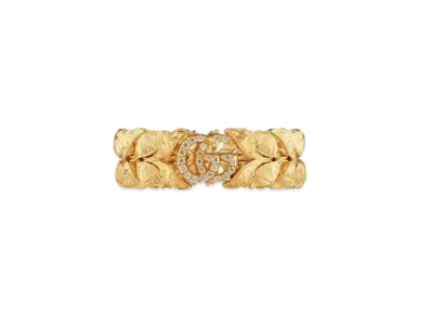 GUCCI Flora 18K Double G Ring