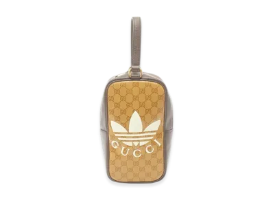 GUCCI x adidas Mini Top Handle Bag GG Crystal Canvas "Beige/Brown"