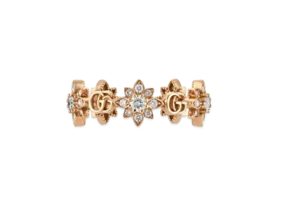 GUCCI Flora 18K Gold & Diamond Ring "Gold"