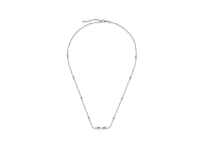 GUCCI Link to Love Rectangle Step Red Tourmaline Necklace