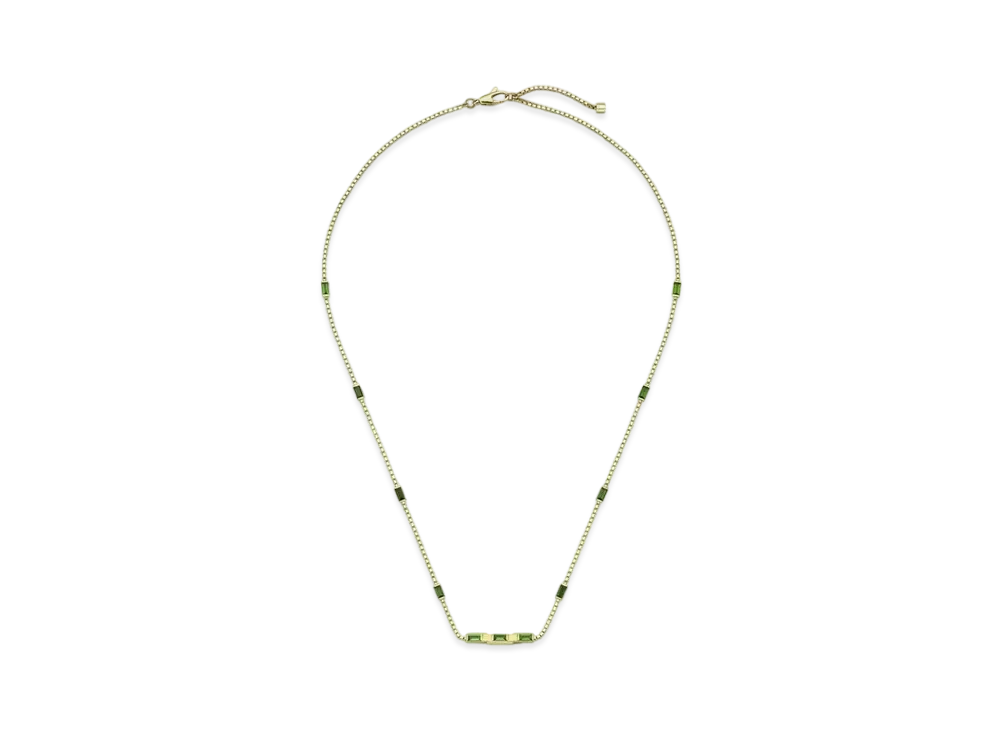 GUCCI Link to Love Rectangle Step Tourmaline Necklace