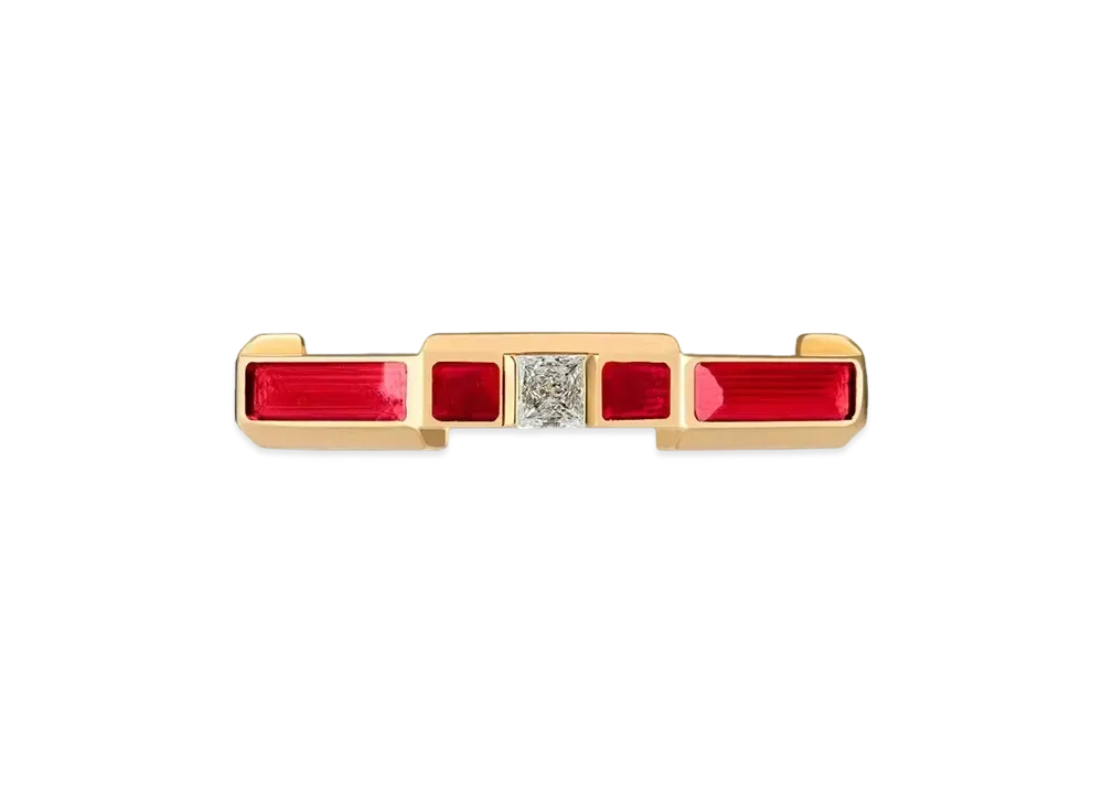 GUCCI Love Enamel Diamond Ring