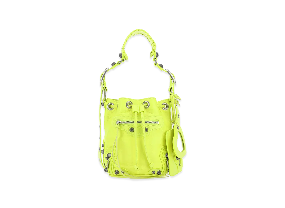 BALENCIAGA Women's Leather Le Cagole Xs Bucket Bag "Yellow"
