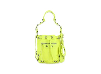 BALENCIAGA Women's Leather Le Cagole Xs Bucket Bag "Yellow"