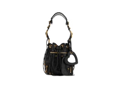 BALENCIAGA Women's Leather Le Cagole Xs Bucket Bag "Black"