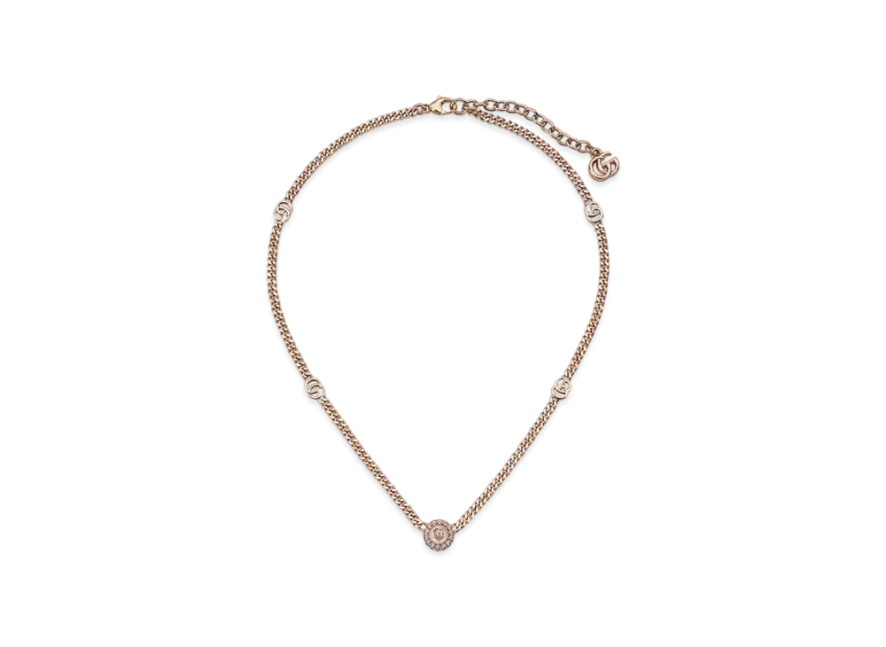 GUCCI Double G Floral Necklace