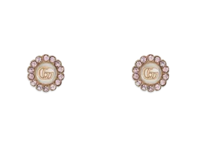 GUCCI Double G Flower Stud Earrings