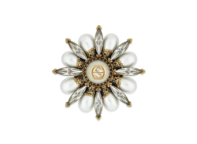 GUCCI Interlocking G Floral Ring