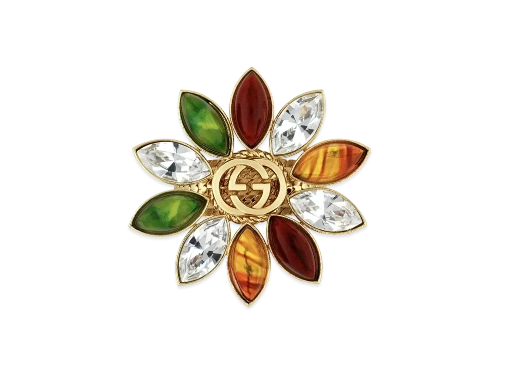 GUCCI Interlocking G Floral Ring "Gold"