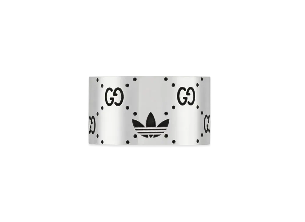 GUCCI Adidas x GUCCI Stamped Wide Ring "Silver"
