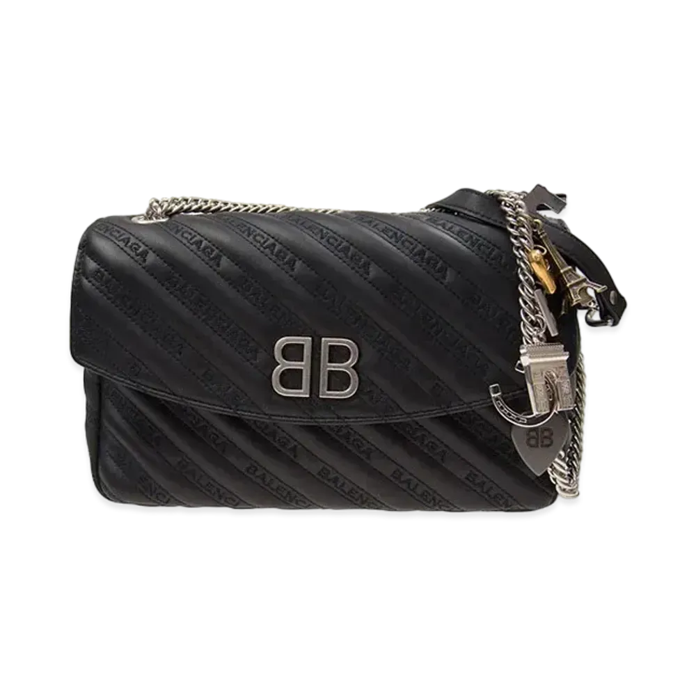 BALENCIAGA Leather Shoulder Bag "Black"