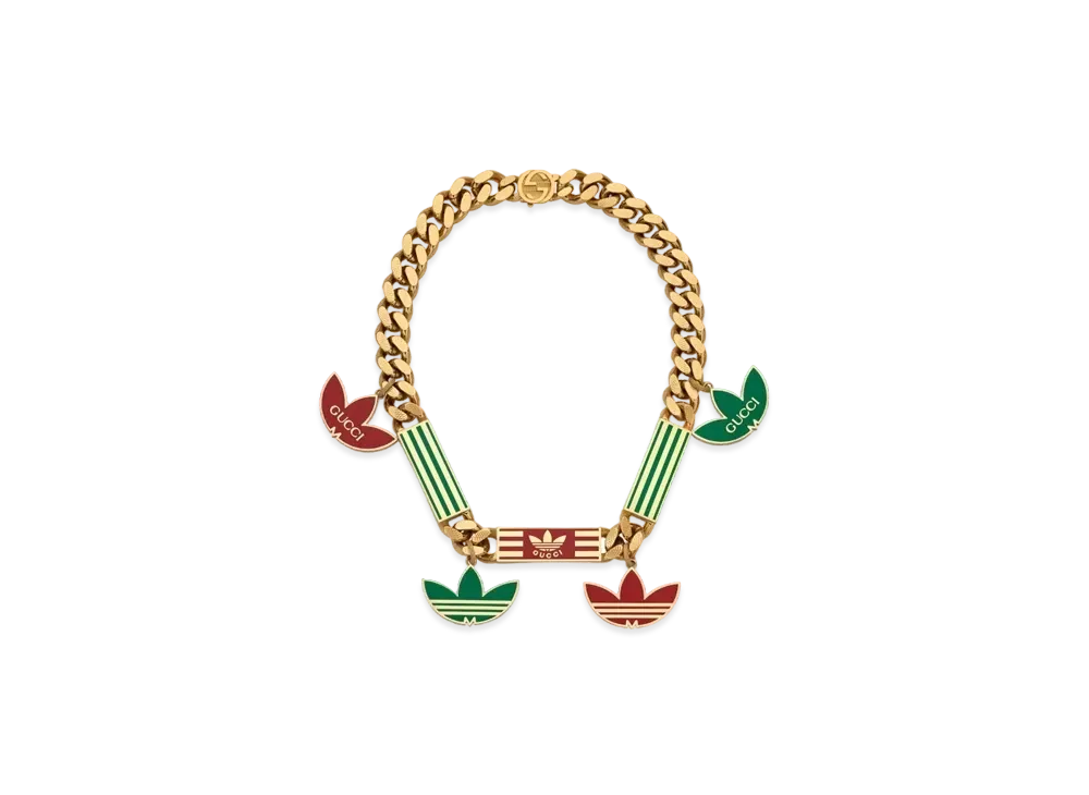 GUCCI Adidas x Gourmet Necklace Clover Enamel