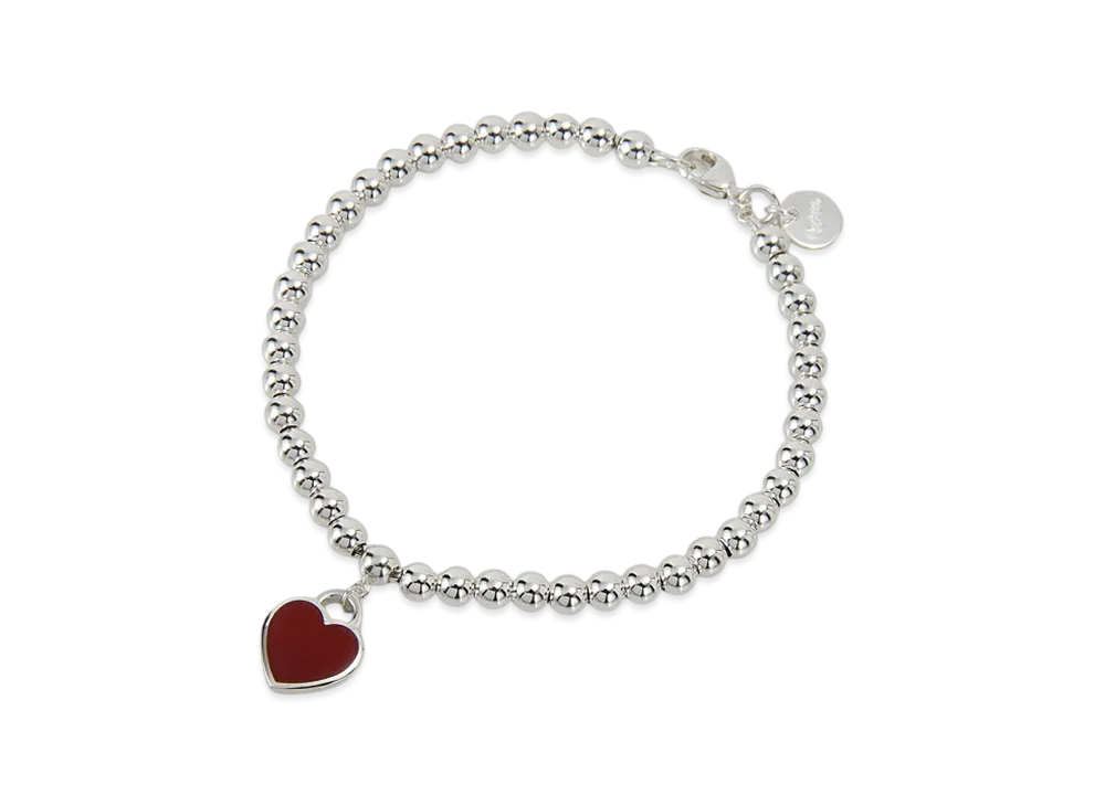 Tiffany & Co. Return to Tiffany Mini Heart Bead Bracelet with Diamonds Small "Silver"