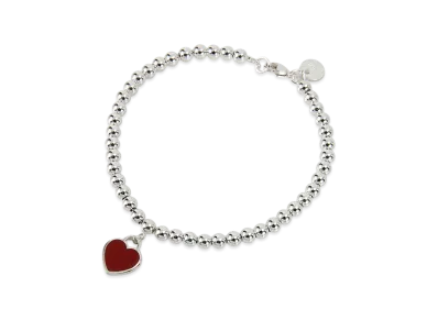 Tiffany & Co. Return to Tiffany Mini Heart Bead Bracelet with Diamonds Medium "Silver"