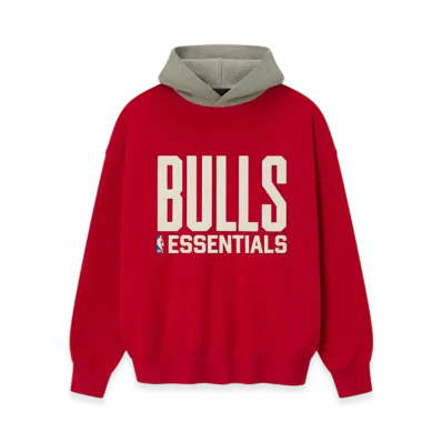 FEAR OF GOD ESSENTIALS Bulls Sport Hoodie "Red/Concrete Heather"
