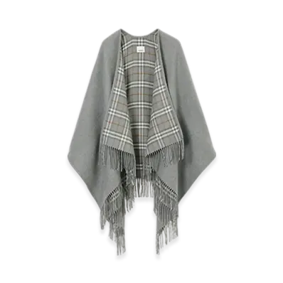 Burberry Check Wool Reversible Cape "Grey"