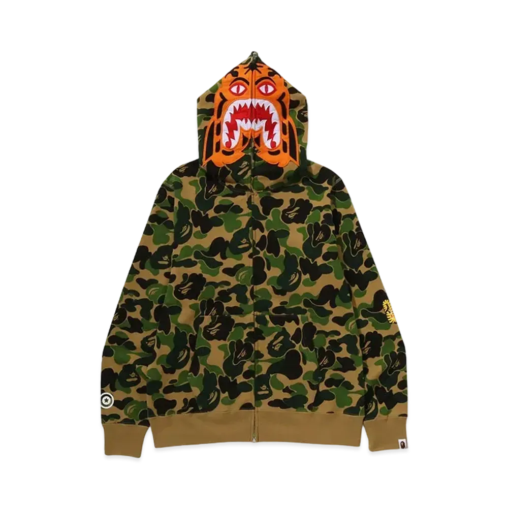 A BATHING APE ABC Camo Tiger Full Zip Hoodie "Green"