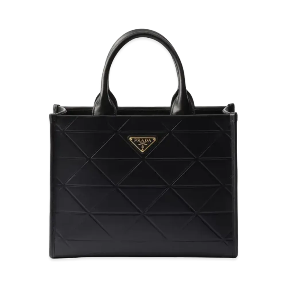 PRADA Symbole Medium Leather Bag "Black"