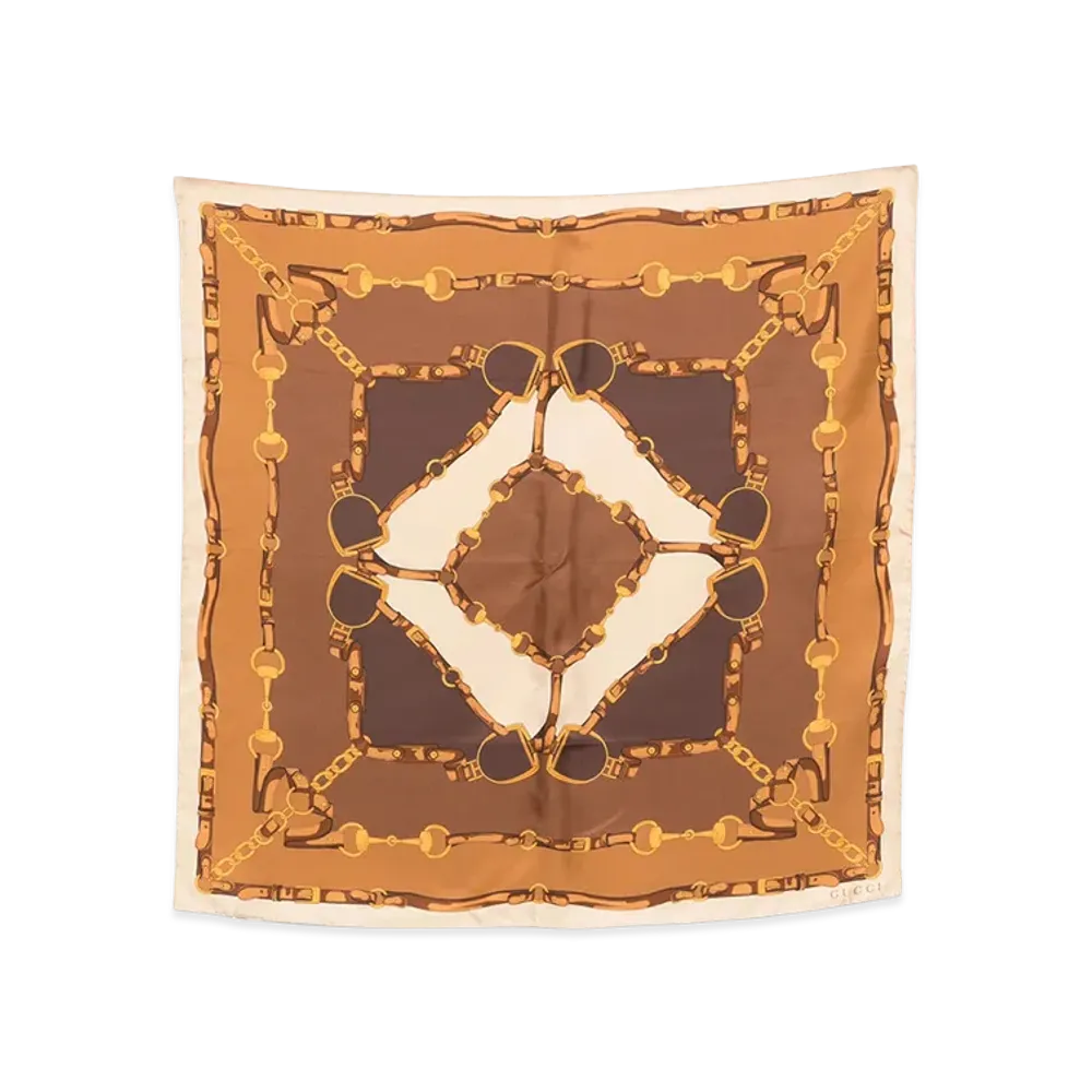 GUCCI Women's 'morsetto' Silk Yore "Brown"