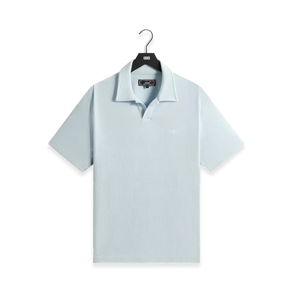 Kith Micro Waffle Drew Polo "Light Indigo"