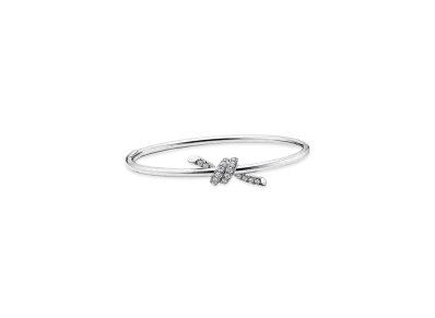 Tiffany & Co. Wire Bangle with Diamonds "White Gold"