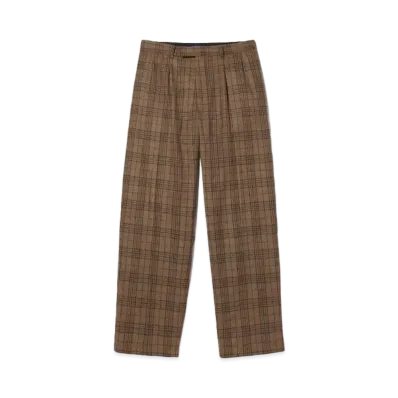 Noah Double Pleat Wool Trouser "Brown"