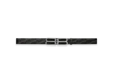 BALENCIAGA BB Signature Belt BB Monogram Coated Canvas "Black"