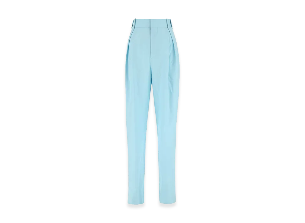 Bottega Veneta Women's Wool Wide-Leg Pant "Pastel Light Blue"