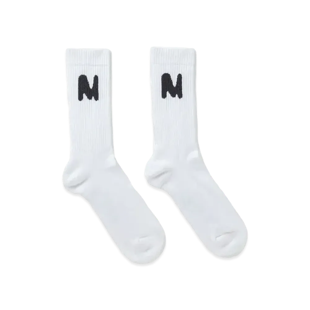 MSGM Socks With Themwave Jacquard Graphic "White"