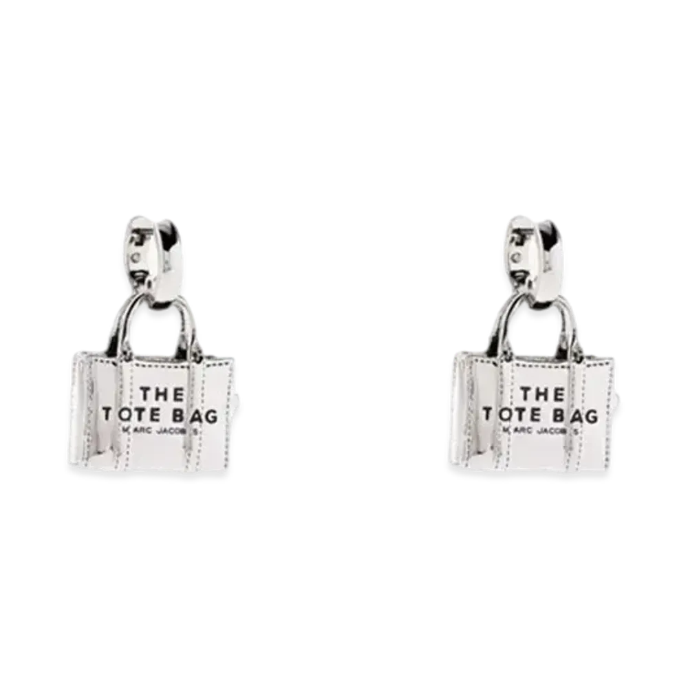 Marc Jacobs The Tote Bag Charm Earrings "Light Antique Silver"