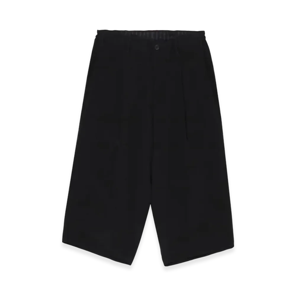 Yohji Yamamoto POUR HOMME 12M Silk Decine Tucked Seam Wide Pants "Black"