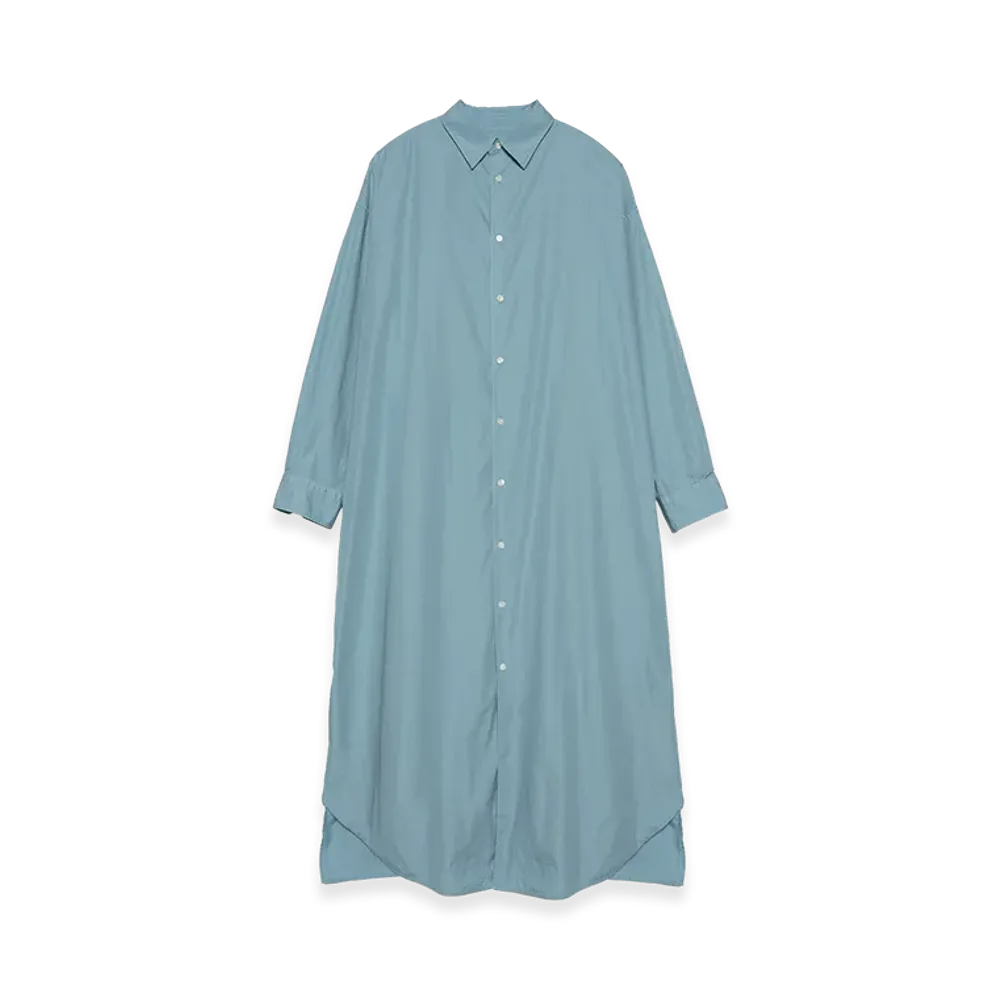 Graphpaper minus Botanical Dyed Broad Oversized Regular Collar Dress "Sax"