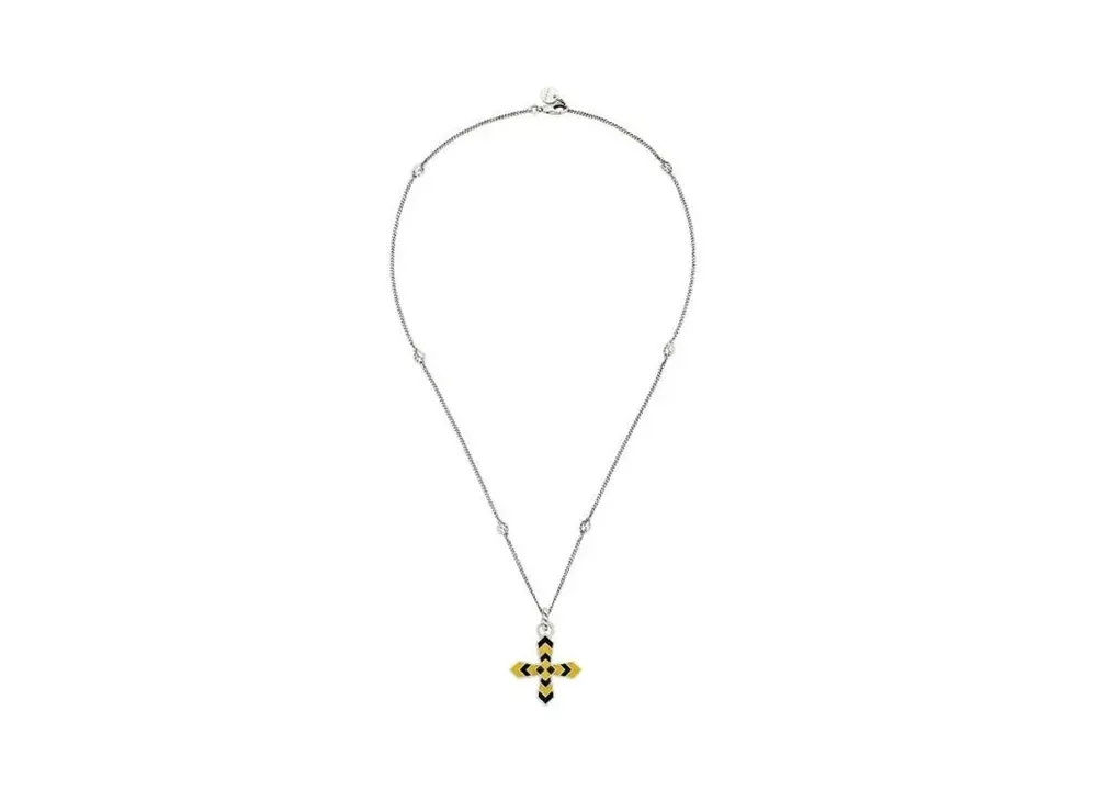 GUCCI Cross Pattern Pendant Necklace