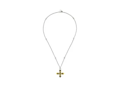 GUCCI Cross Pattern Pendant Necklace