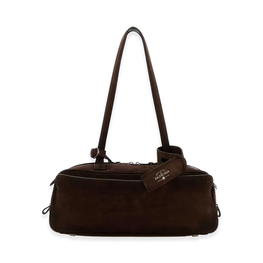 BALENCIAGA Women's Carrie Bowling Bag Small "Brown"
