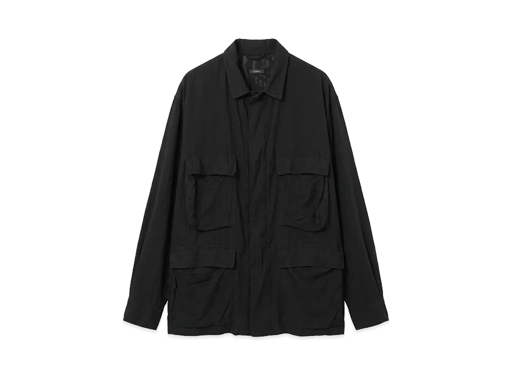 COMOLI Silk Cotton B.D.U. Jacket "FADE Black"