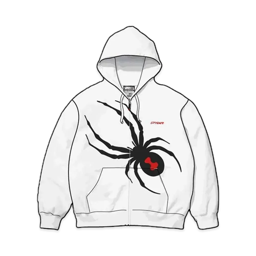 Supreme x Spyder Zip Up Hooded Sweatshirt "White"