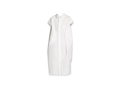 BALENCIAGA Women's Swing Collar Dress "White"