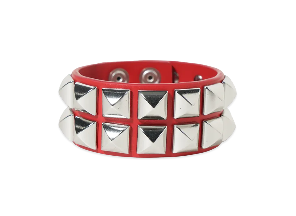 Supreme Studded Leather Bracelet "Red"