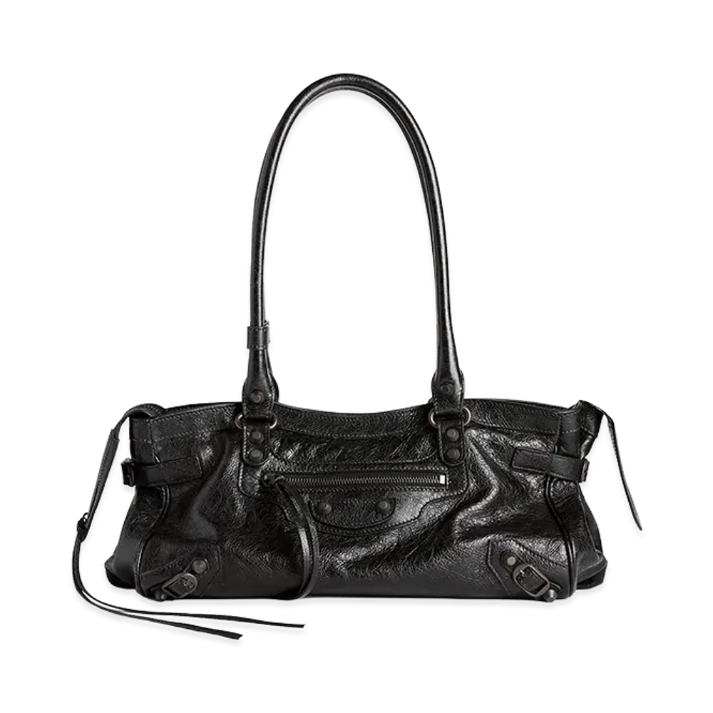 BALENCIAGA Women's "Le City East West" Large Shoulder Bag "Black"