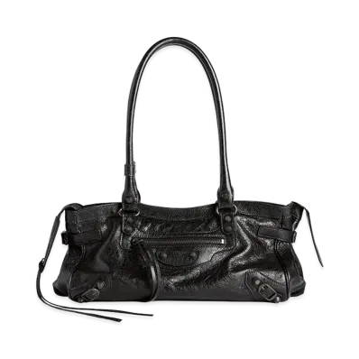 BALENCIAGA Women's "Le City East West" Large Shoulder Bag "Black"
