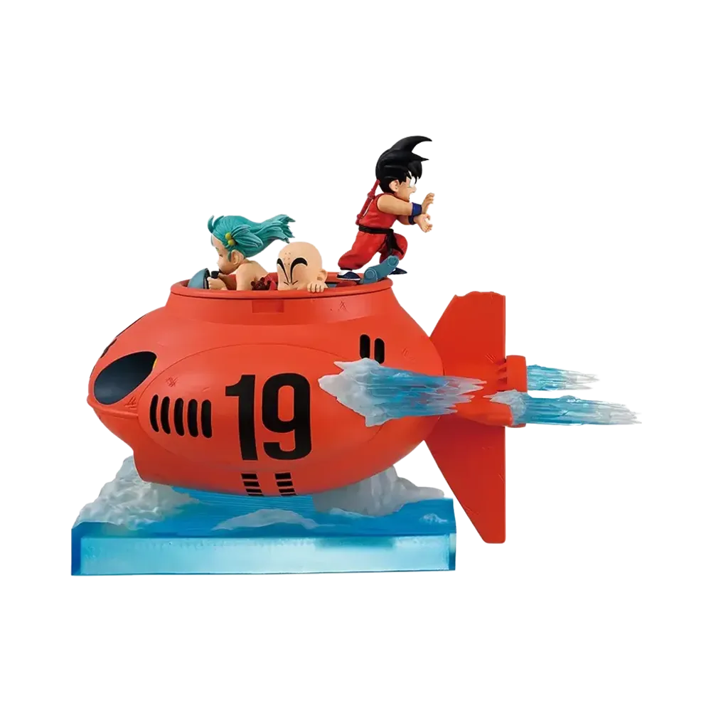 BANDAI "Ichiban Kuji" -Dragon Ball EX Showdown! Red Ribbon Army- D Prize Son Goku & Bulma & Krillin Submarine Figure