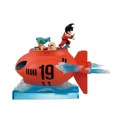 BANDAI "Ichiban Kuji" -Dragon Ball EX Showdown! Red Ribbon Army- D Prize Son Goku & Bulma & Krillin Submarine Figure