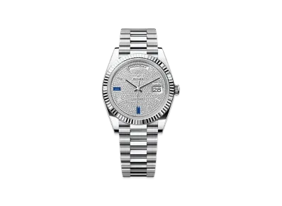 ROLEX Day-Date 40mm Platinum 228236 "Pave diamonds/Sapphire"