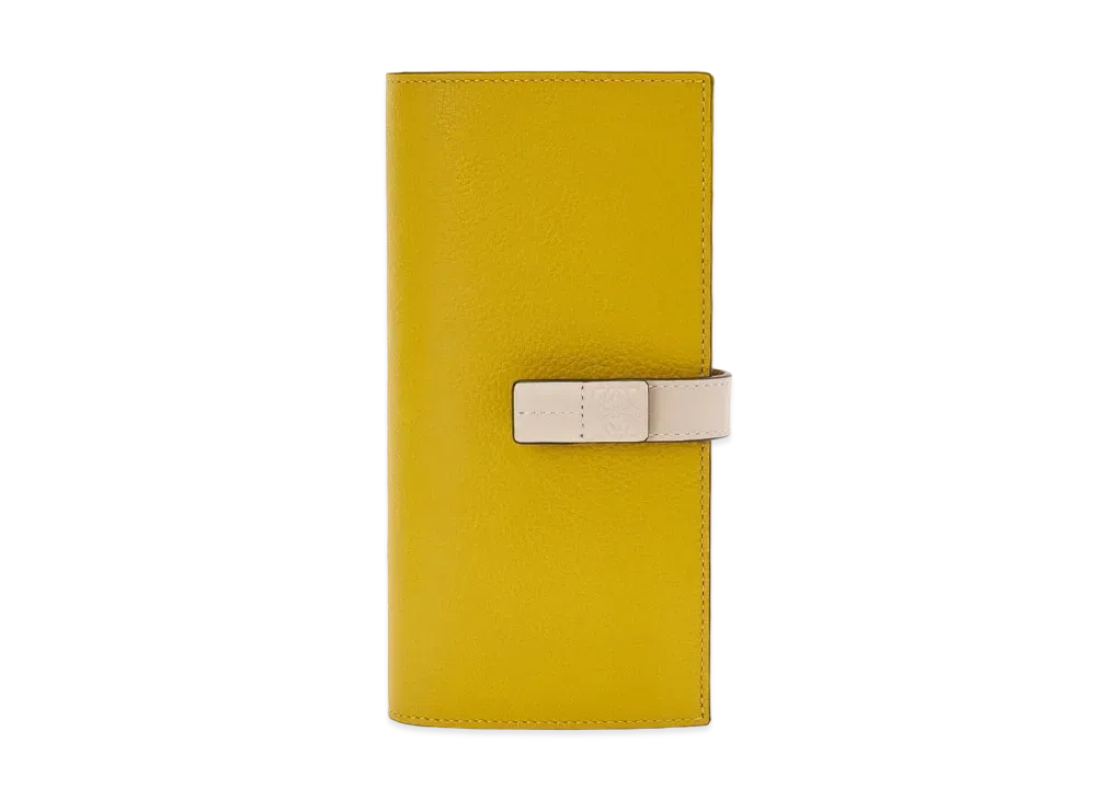 LOEWE Large Vertical Wallet In Grained Calfskin "Ochre/Light Oat"