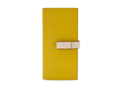 LOEWE Large Vertical Wallet In Grained Calfskin "Ochre/Light Oat"