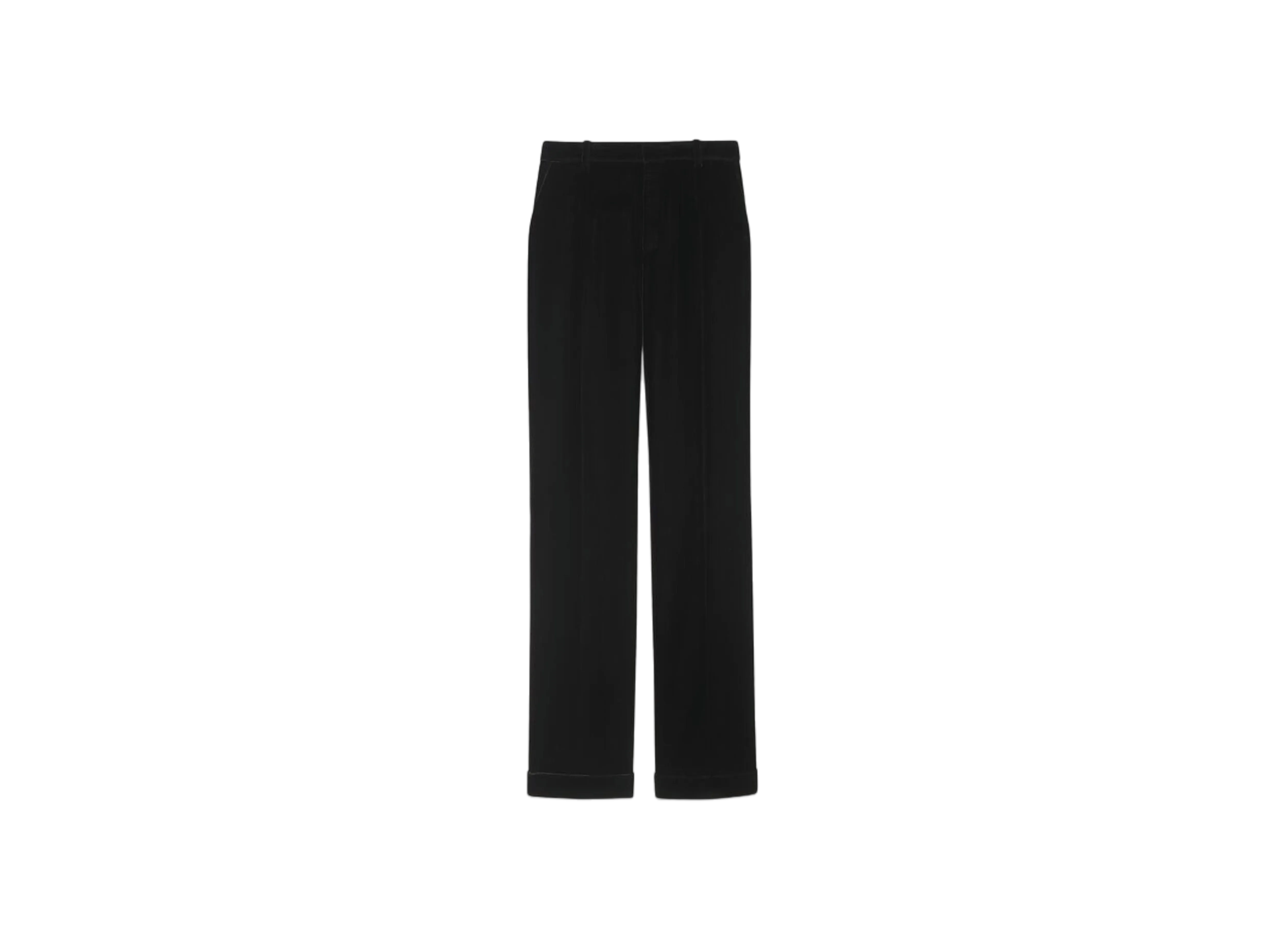 Saint Laurent Women's Tailored Pants in Velvet "Noir"
