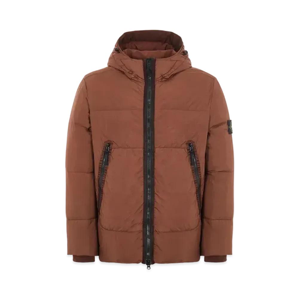 Stone Island 40123 GARMENT DYED CRINKLE REPS NY DOWN-TC "Mahogany Brown"