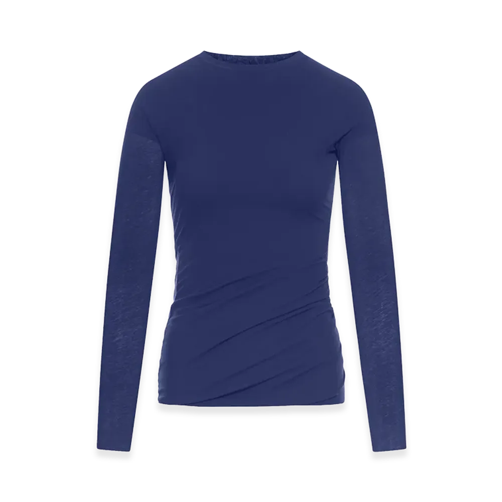 Jil Sander Women's Double Layer Long Sleeved Shirt "Blue"